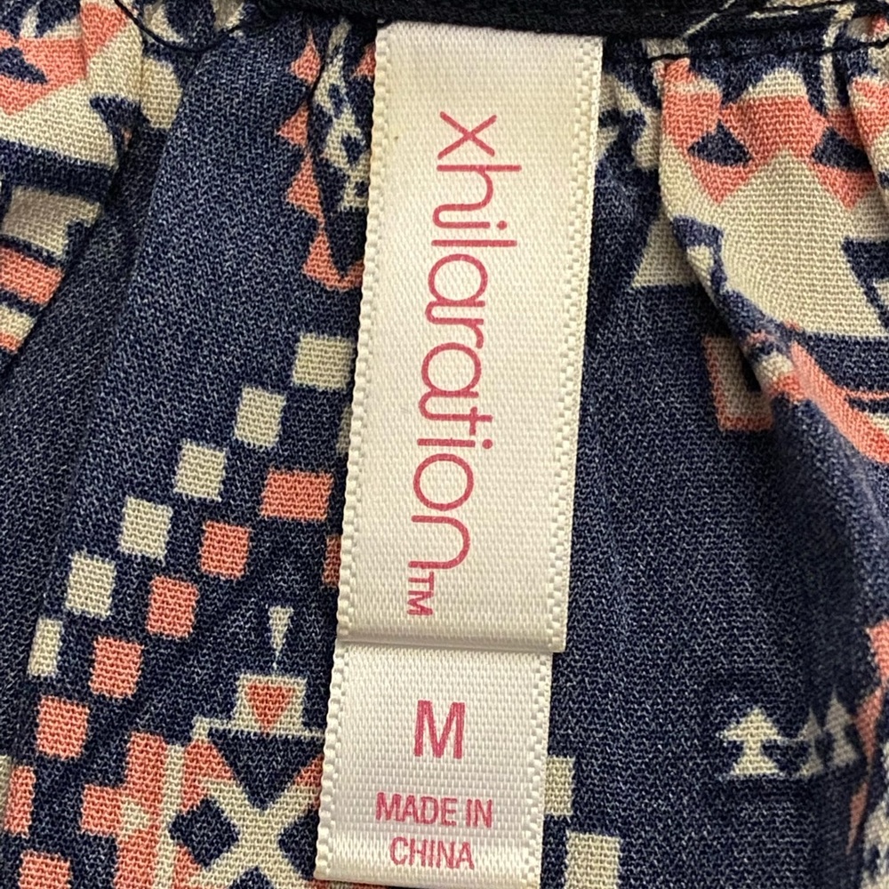 Xhiliration Aztec dress- blue, orange & white. Medium. - Picture 5 of 9